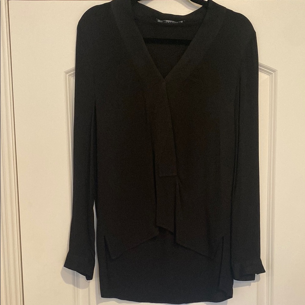 Zara Black Asymmetrical Relaxed Blouse